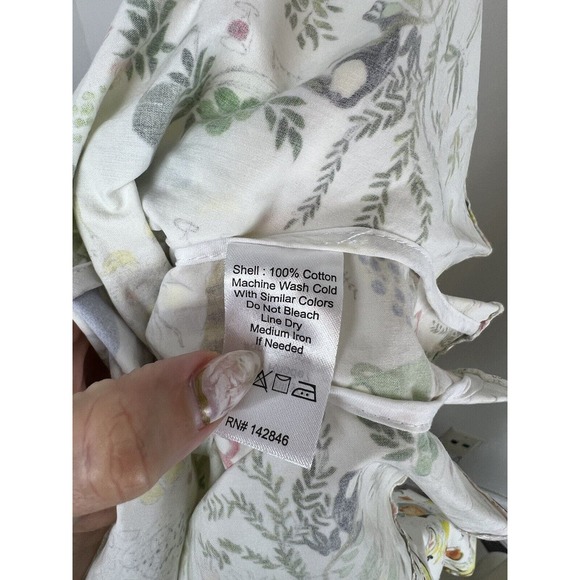 NEW Rhode Astrid Smocked Printed Dress Size L Puff Sleeve Picnic White Pleat - Picture 12 of 12